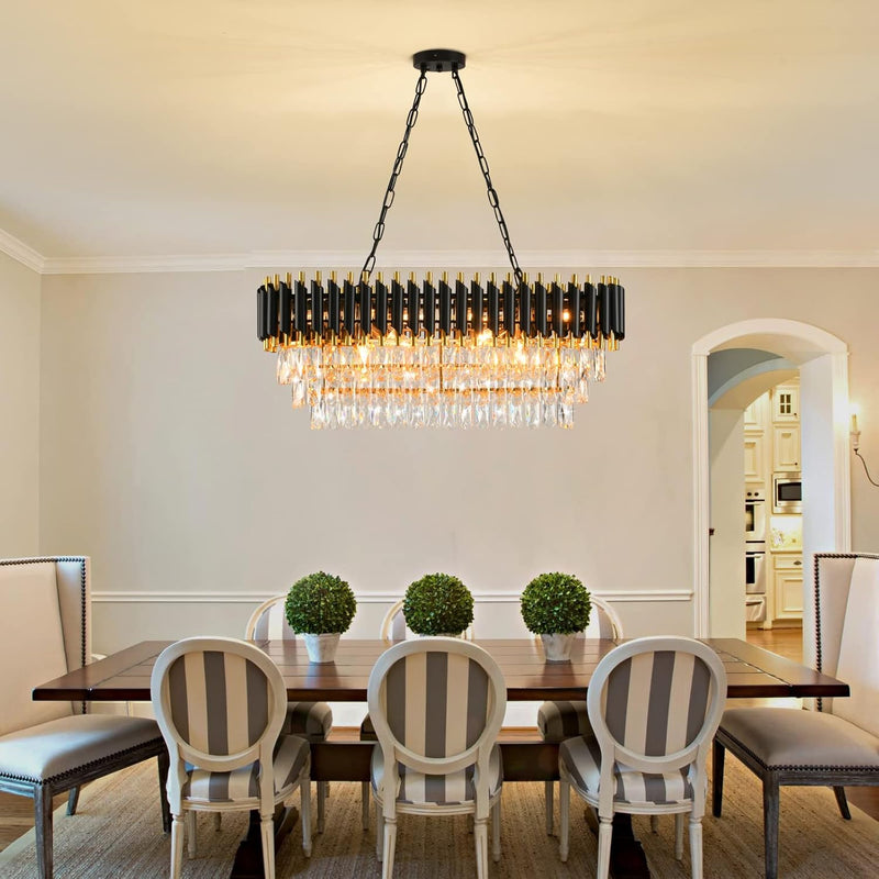Modern Crystal Chandeliers 4-Tier K9 Round Light Fixture