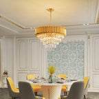 Modern Crystal Chandeliers 4-Tier K9 Round Light Fixture