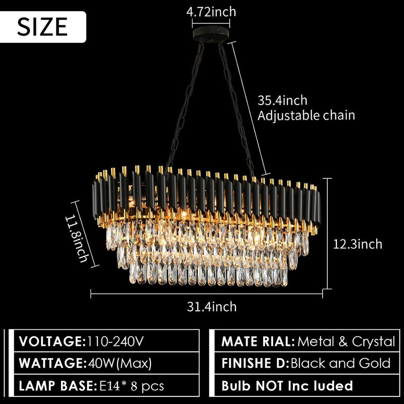 Modern Crystal Chandeliers 4-Tier K9 Round Light Fixture