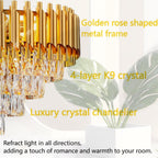 Modern Crystal Chandeliers 4-Tier K9 Round Light Fixture