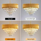 Modern Crystal Chandeliers 4-Tier K9 Round Light Fixture