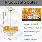 Modern Crystal Chandeliers 4-Tier K9 Round Light Fixture