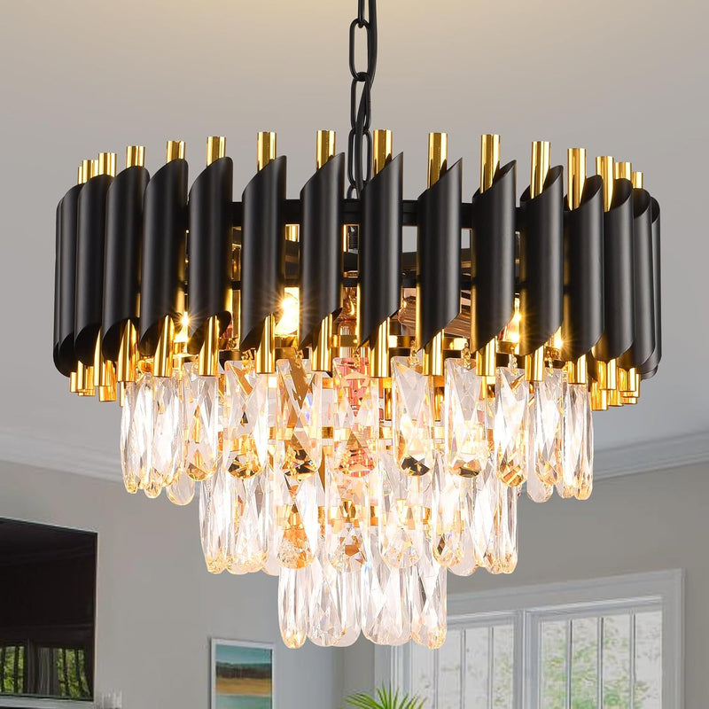 Modern Crystal Chandeliers 4-Tier K9 Round Light Fixture