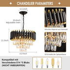 Modern Crystal Chandeliers 4-Tier K9 Round Light Fixture