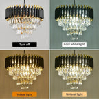Modern Crystal Chandeliers 4-Tier K9 Round Light Fixture