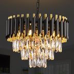 Modern Crystal Chandeliers 4-Tier K9 Round Light Fixture