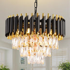 Modern Crystal Chandeliers 4-Tier K9 Round Light Fixture