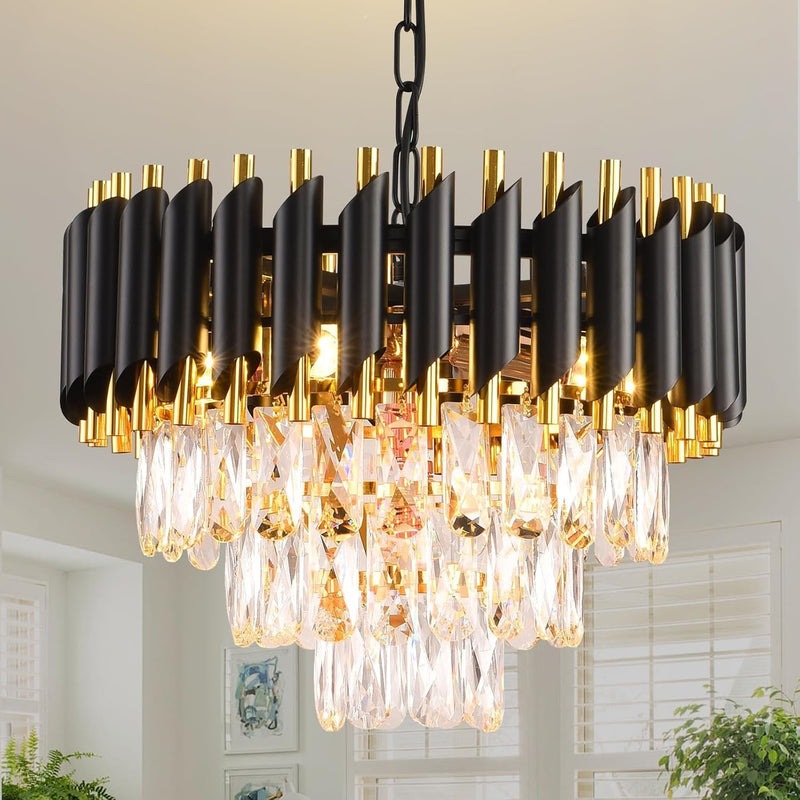 Modern Crystal Chandeliers 4-Tier K9 Round Light Fixture