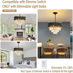 Modern Crystal Chandeliers 4-Tier K9 Round Light Fixture