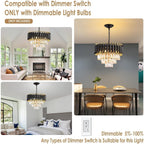 Modern Crystal Chandeliers 4-Tier K9 Round Light Fixture