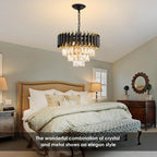 Modern Crystal Chandeliers 4-Tier K9 Round Light Fixture