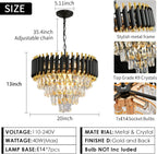 Modern Crystal Chandeliers 4-Tier K9 Round Light Fixture