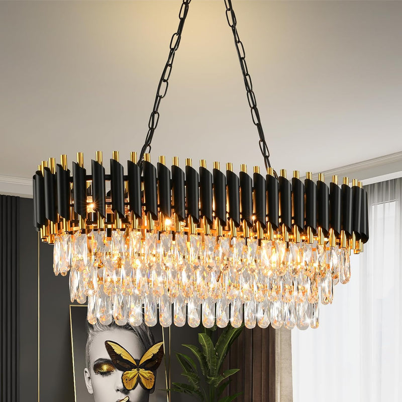 Modern Crystal Chandeliers 4-Tier K9 Round Light Fixture