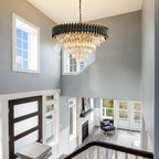 Modern Crystal Chandeliers 4-Tier K9 Round Light Fixture