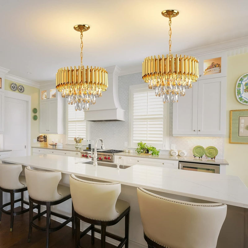 Modern Crystal Chandeliers 4-Tier K9 Round Light Fixture