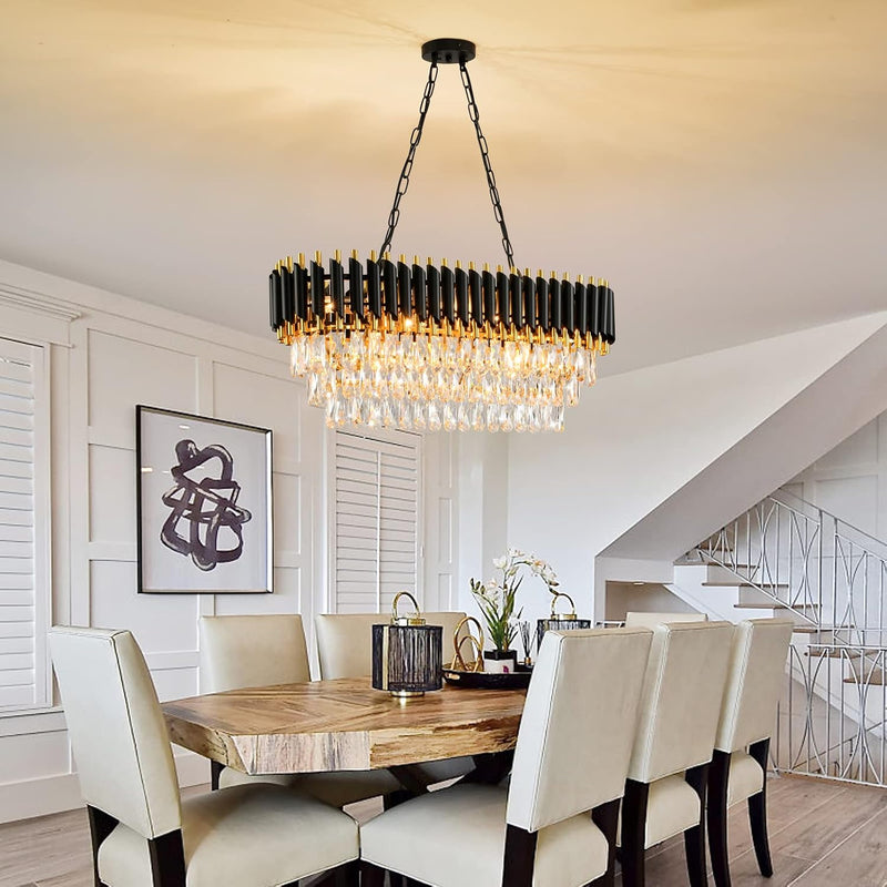 Modern Crystal Chandeliers 4-Tier K9 Round Light Fixture