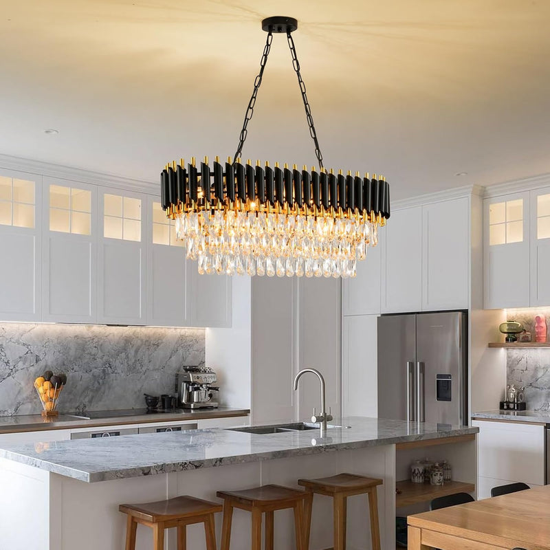 Modern Crystal Chandeliers 4-Tier K9 Round Light Fixture