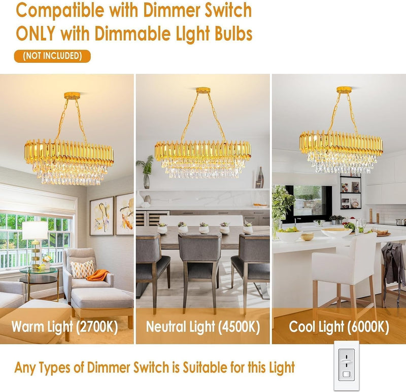 Modern Crystal Chandeliers 4-Tier K9 Round Light Fixture