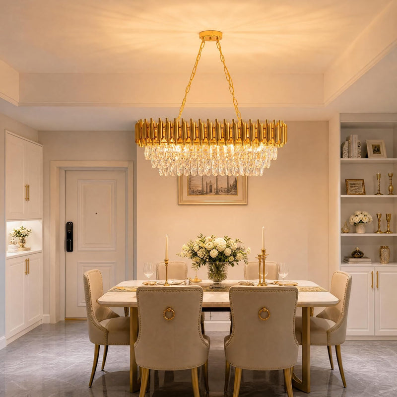 Modern Crystal Chandeliers 4-Tier K9 Round Light Fixture