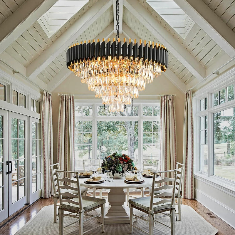 Modern Crystal Chandeliers 4-Tier K9 Round Light Fixture