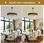Modern Crystal Chandeliers 4-Tier K9 Round Light Fixture