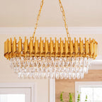 Modern Crystal Chandeliers 4-Tier K9 Round Light Fixture