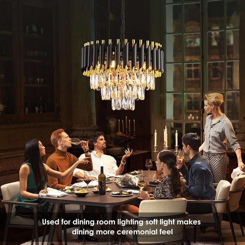 Modern Crystal Chandeliers 4-Tier K9 Round Light Fixture