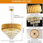 Modern Crystal Chandeliers 4-Tier K9 Round Light Fixture