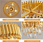 Modern Crystal Chandeliers 4-Tier K9 Round Light Fixture