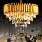 Modern Crystal Chandeliers 4-Tier K9 Round Light Fixture