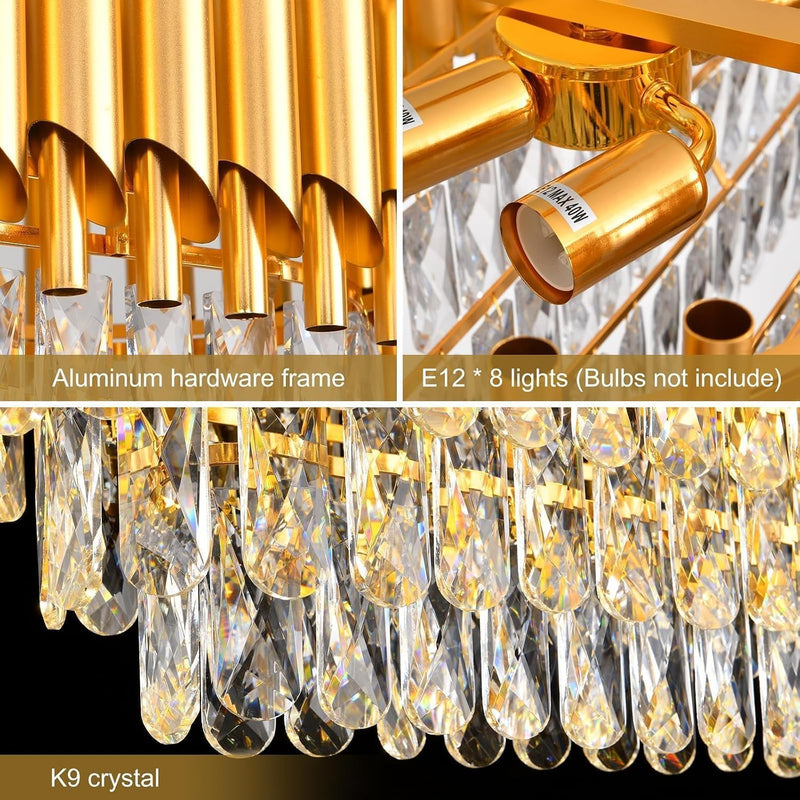 Modern Crystal Chandeliers 4-Tier K9 Round Light Fixture