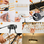 Modern Crystal Chandeliers 4-Tier K9 Round Light Fixture