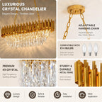 Modern Crystal Chandeliers 4-Tier K9 Round Light Fixture