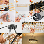 Modern Crystal Chandeliers 4-Tier K9 Round Light Fixture