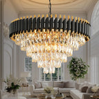 Modern Crystal Chandeliers 4-Tier K9 Round Light Fixture