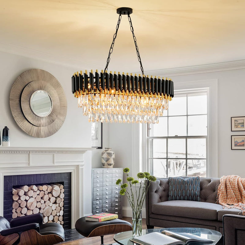 Modern Crystal Chandeliers 4-Tier K9 Round Light Fixture