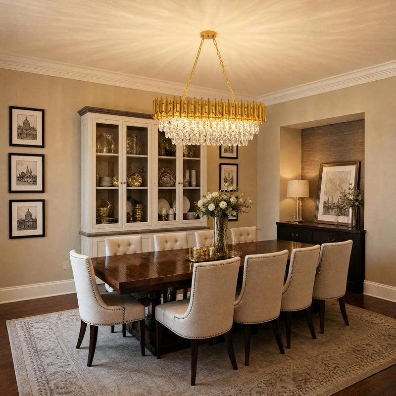 Modern Crystal Chandeliers 4-Tier K9 Round Light Fixture