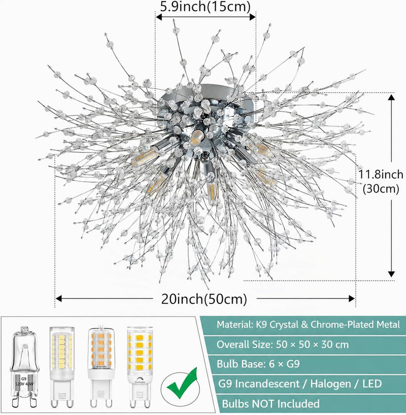 Modern Crystal Chandeliers Ceiling Light Fireworks Chandelider