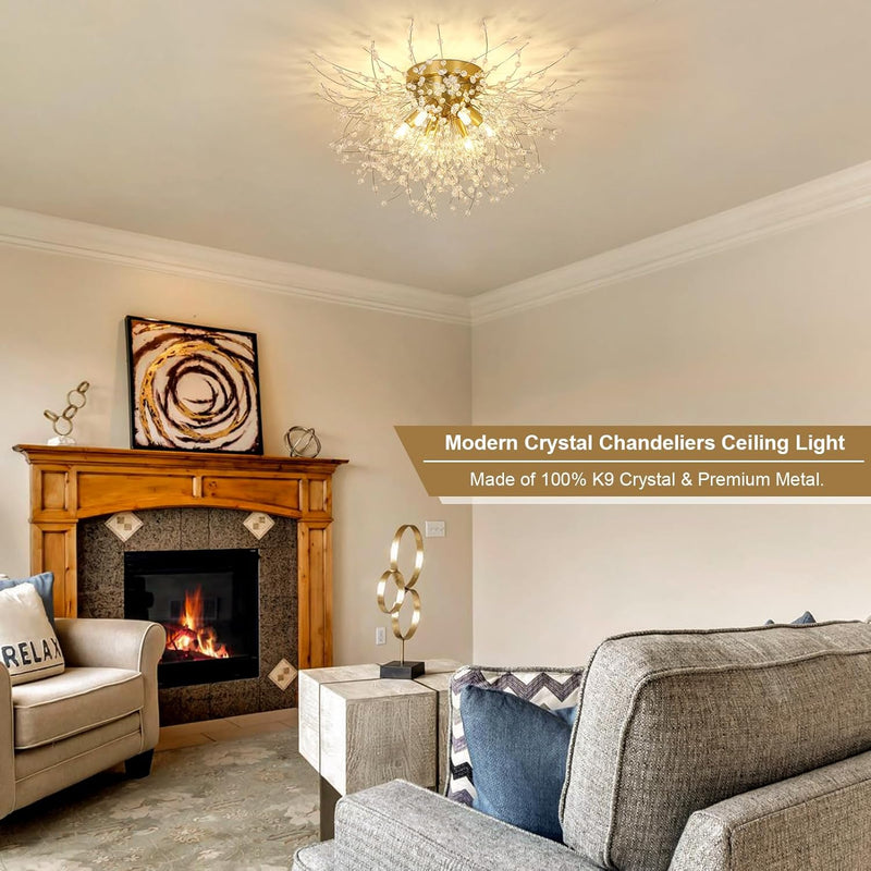 Modern Crystal Chandeliers Ceiling Light Fireworks Chandelider