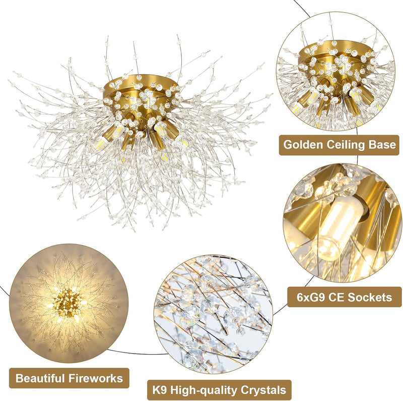 Modern Crystal Chandeliers Ceiling Light Fireworks Chandelider