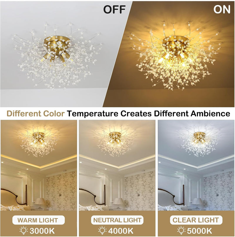 Modern Crystal Chandeliers Ceiling Light Fireworks Chandelider
