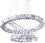 Modern Crystal Chandeliers LED 4 Rings Pendant Light