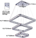 Modern Crystal Chandeliers LED 4 Rings Pendant Light