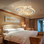 Modern Crystal Chandeliers LED 4 Rings Pendant Light