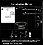 Modern Crystal Chandeliers LED 4 Rings Pendant Light