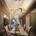 Modern Crystal Chandeliers LED 4 Rings Pendant Light