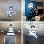 Modern Crystal Chandeliers LED 4 Rings Pendant Light
