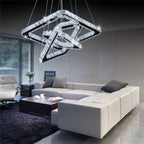 Modern Crystal Chandeliers LED 4 Rings Pendant Light