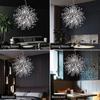 Modern Crystal Dandelion Pendant Firework Chandelier 8 Bulbs