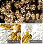 Modern Crystal Dandelion Pendant Firework Chandelier 8 Bulbs